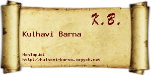 Kulhavi Barna névjegykártya